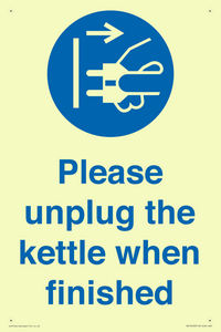 Please unplug the kettle when finished